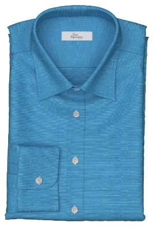 Albini Shirting 綿麻 ブルー ネップ (103355)