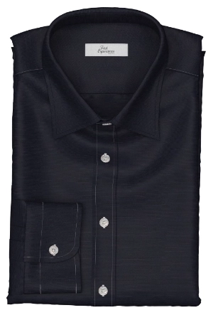 Albini Shirting 綿麻 ネイビー ネップ (103357)