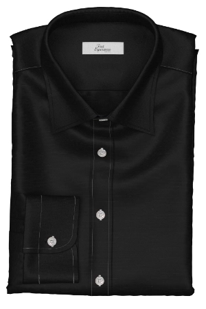 Albini Shirting 綿麻 ブラック ネップ (103358)