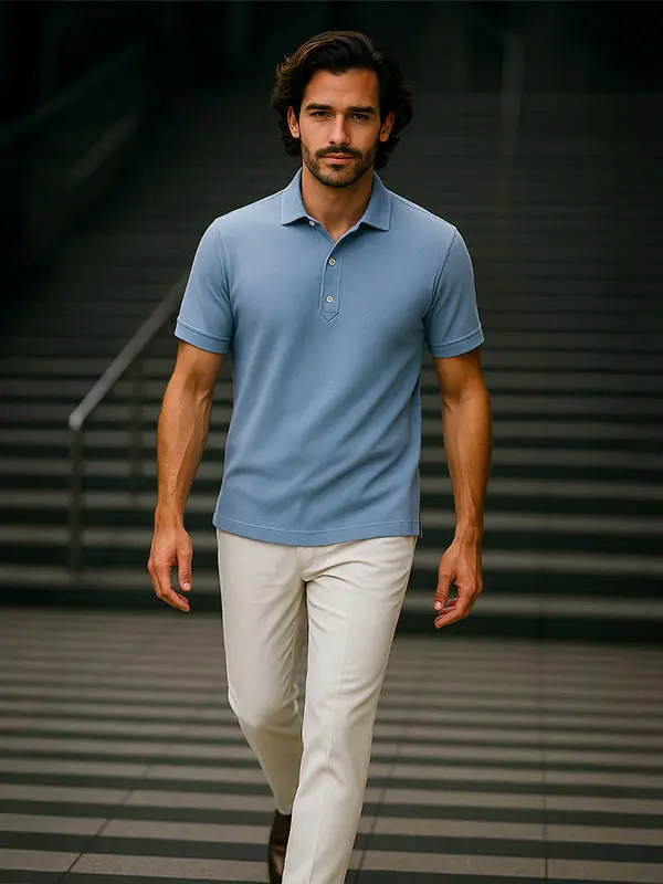Redefining the Polo — With Albini Elegance.