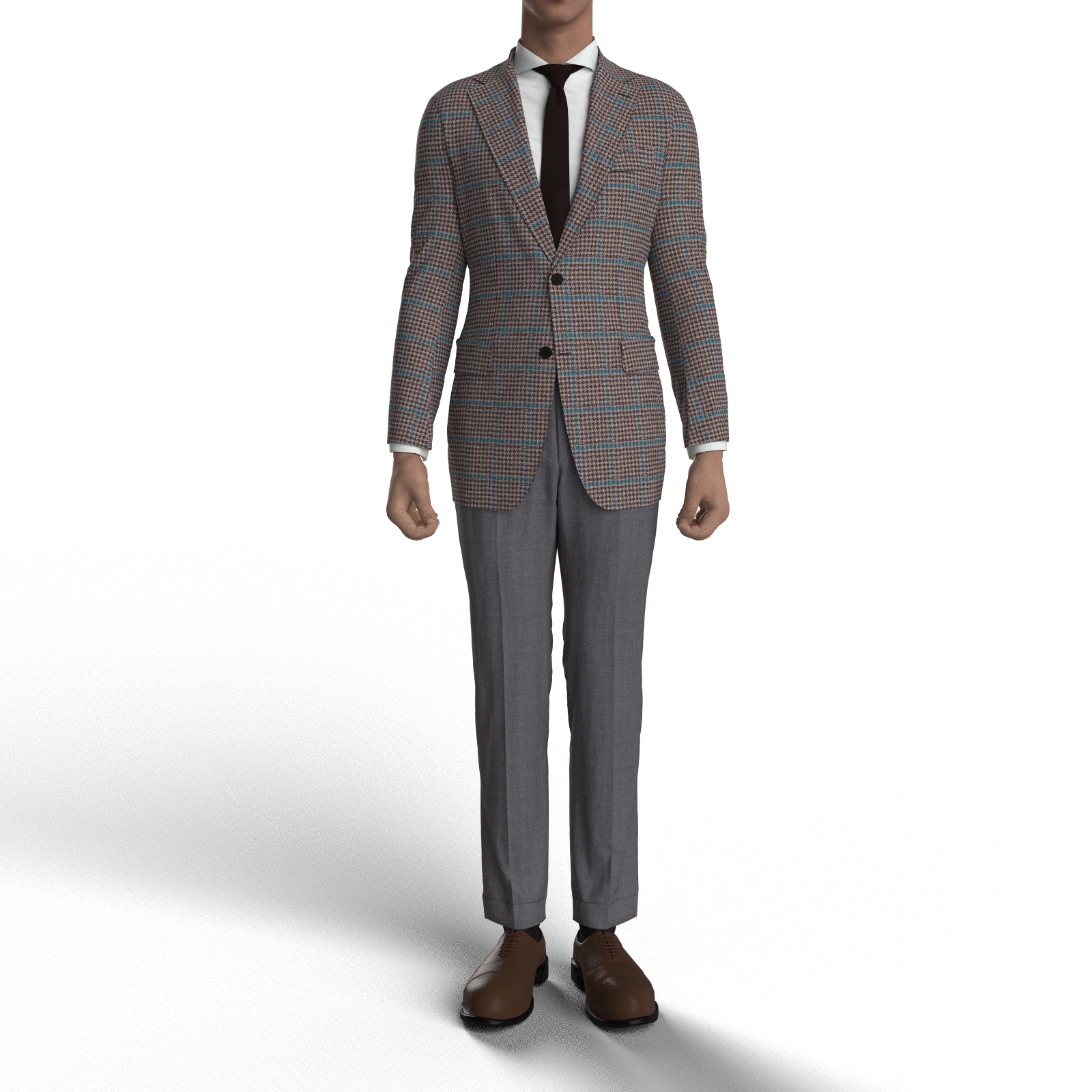 オーダージャケット MARLING&EVANS LINFIT BROWN GLENCHECK SAXE