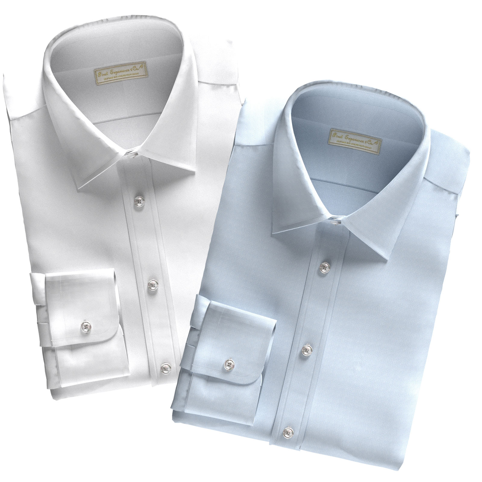 【2BUY】リンクルフリー・ホワイト+サックス・オックス(PN-TY91895)
