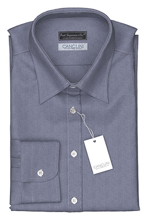 CANCLINI 80/2ply ネイビー ピンポイントオックスフォード(PN-100310)