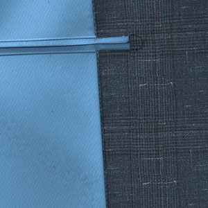 WOOL & LINEN SORBET ブルー グレンチェック(MK100655)