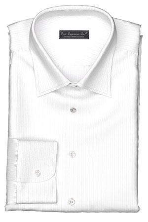 WRINKLE FREE TC ホワイト ドビーストライプ(Y100947)