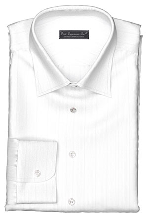 WRINKLE FREE TC ホワイト ドビーストライプ(Y100950)