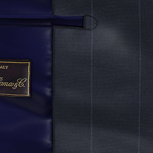 Loro Piana ストレッチ ネイビー チョークストライプ(AK102139)