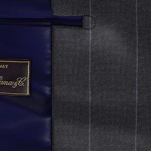 Loro Piana ストレッチ グレー チョークストライプ(AK102140)
