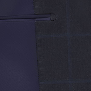TAILORED WOOL ネイビー ウインドウペン(MK102199)