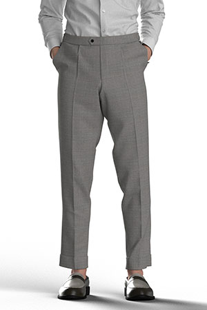 TAILORED WOOL ライトグレー メランジ無地(MK102211)