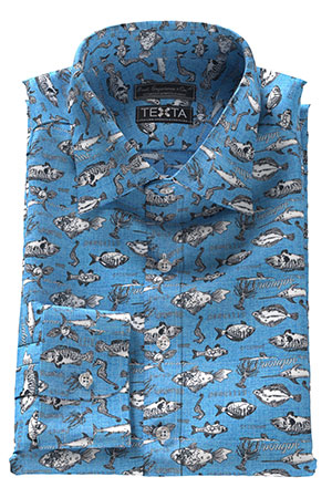TEXTA ITALY フィッシュ プリント(Y102661)