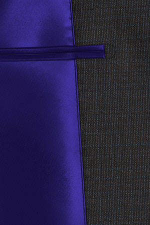 TAILORED WOOL ブラウン×ブルーウインドペン(MK102865)