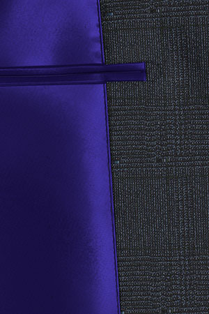 TAILORED WOOL ネイビー グレンチェック(MK102864)