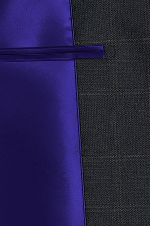 TAILORED WOOL ネイビー グレンチェック(MK102860)