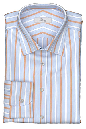 EURO SELECTION　サックス×ベージュ グループストライプ(Y102918)