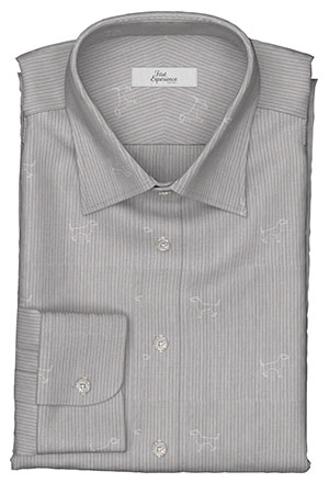 EURO SELECTION　グレー ピンストライプ with ドッグ(Y102928)