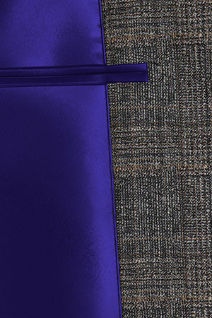 WOOL&LINEN　グレーグレンチェック(MK102888)