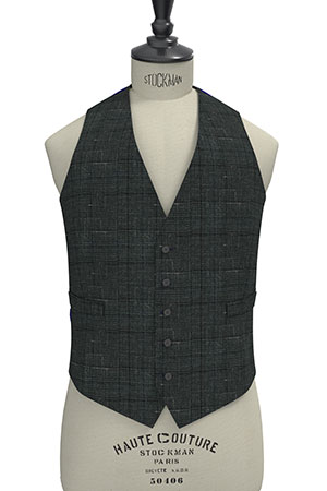 WOOL&LINEN　グレーグレンチェック(MK102889)