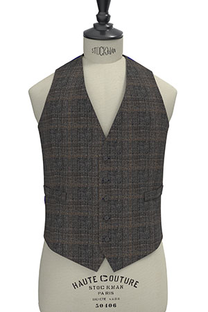 WOOL&LINEN　グレーグレンチェック(MK102888)