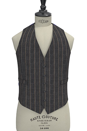 WOOL&LINEN　グレーネップ×ゴールドストライプ(MK102884)