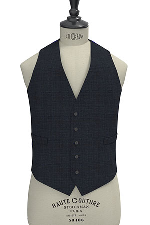 TAILORED WOOL ネイビー×ブルーウインドペン(MK102866)