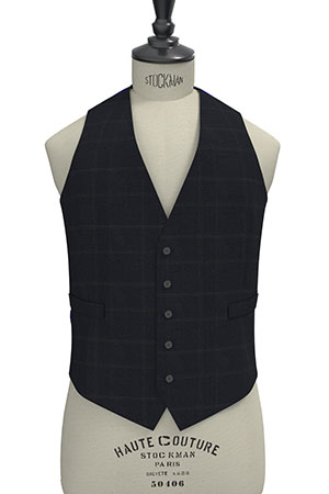 TAILORED WOOL ネイビー グレンチェック(MK102860)