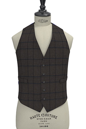 TAILORED WOOL ブラウン グレンチェック(MK102859)