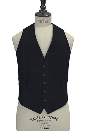 TAILORED WOOL ネイビー ウインドペン(MK102858)