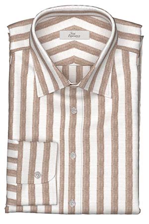 Calro Basetti リネン　ブラウンベージュボールドストライプ(Y102967)*NEW