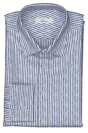 Albini リネン　ネイビーストライプ(Y102972)*NEW