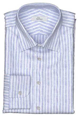 Albini リネン　サックス白抜きストライプ(Y102973)*NEW