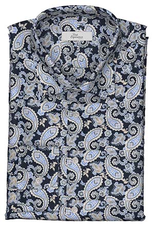 TEXTA ネイビー ペイズリー柄プリント(Y103028)*NEW*