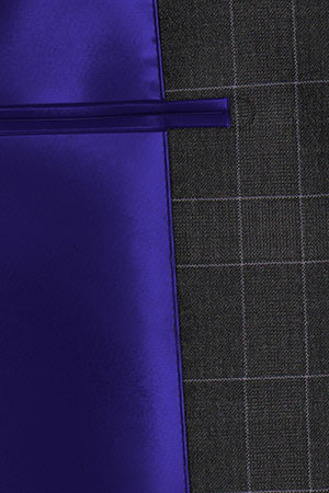 BASIC STRECH チャコールグレー格子(103193)