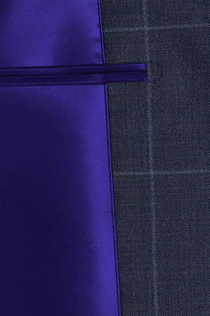 REDA MOHAIR Super150s ブライトネイビーウインドペン(103049)