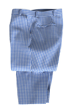 REDA Super120s ブルー格子(103066)