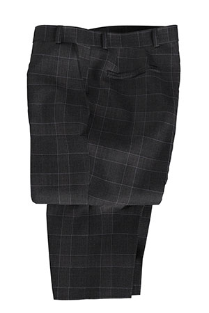 BASIC STRECH チャコールグレー格子(103193)