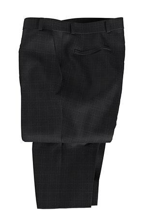 BASIC STRECH ブラック×ブルー格子(103202)