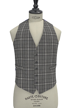 REDA Super120s グレー格子(103068)