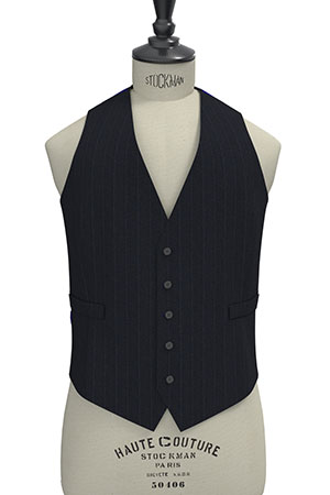 E.THOMAS Super120s ネイビーピンストライプ(103084)