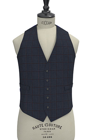 JOHN CAVENDISH Super130s ブルー×ブラウングレンチェック(103097)