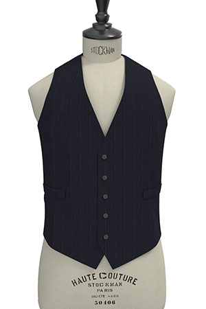 BASIC STRECH Super110s ネイビーピンストライプ(103143)